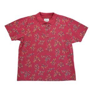 NWT Vintage Northern Treasures Women's‎ Polo Shirt Floral Print Size XL